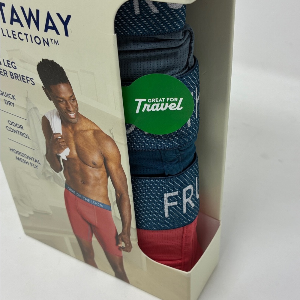 Fruit of the Loom Men's Getaway Breathable Long Leg Boxer Brief - Size S, M, XL - Picture 4 of 7